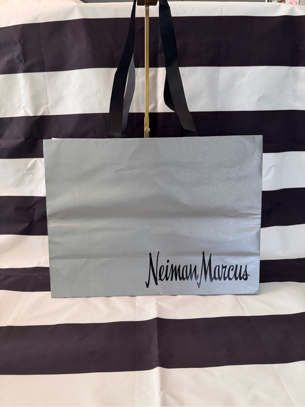 Neiman Marcus Metallic Silver Recycled Tote